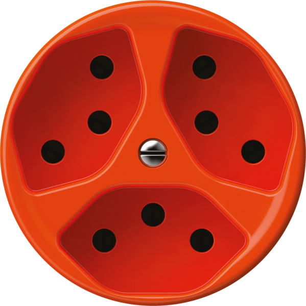 Prise origin 3×type 13 10A 230V 60×60mm orange 