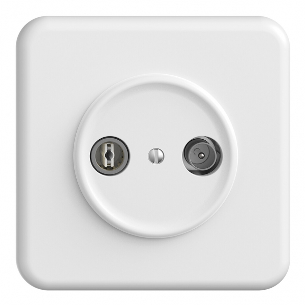 Prise TV-R ENC STANDARDdue 19dB blanc à large bande 5…2000MHz, QMI 