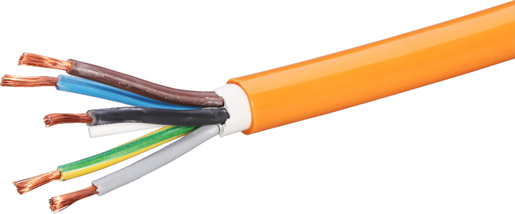 Kabel EPR-PUR 5×4mm² 3LNPE orange Eine Länge