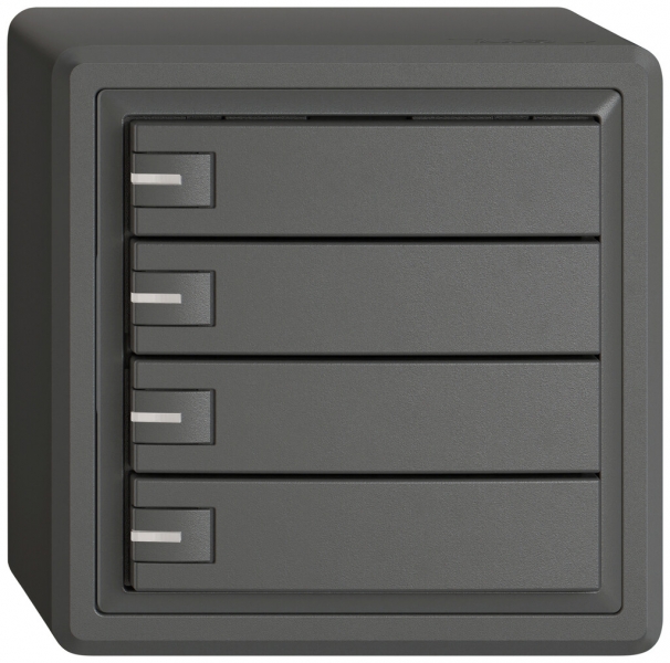 Poussoir KNX RGB AP EDIZIO.liv SNAPFIX® capteur temp.RGB-LED 4× comm.1T grf 