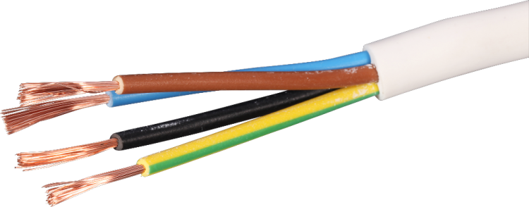 Câble Td 4x1mm² 2LNPE bc Rouleau à 100m 