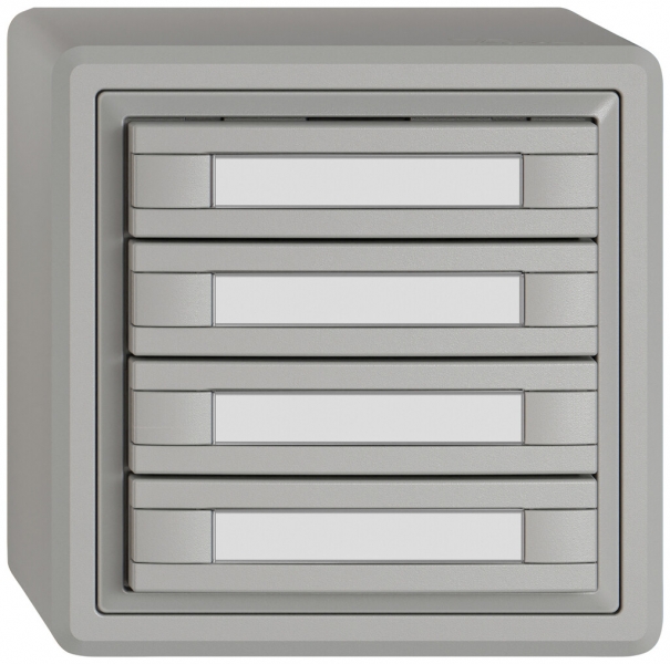 Pulsante KNX RGB AP EDIZIO.liv SNAPFIX® sensore temp.s.LED targ.8× com.1T grc 