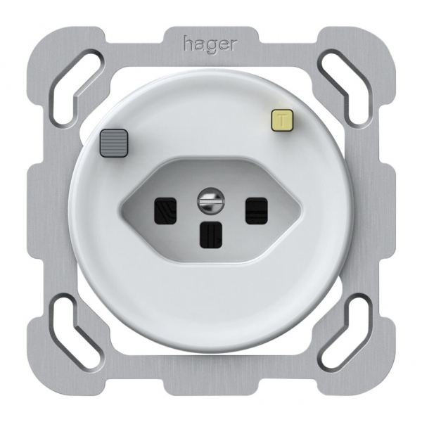 Prise FI ENC origin 1×type 23 30mA 16A 230V 77×77mm blanc 