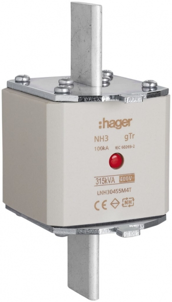 Fusibile HPC Hager DIN3 400VAC 577A 400kVA gTr segnalatore centrale inox. 