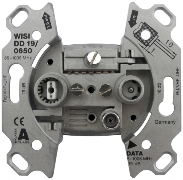 Prise de données R/TV DD19 19dB 5…65MHz, sans crampon 