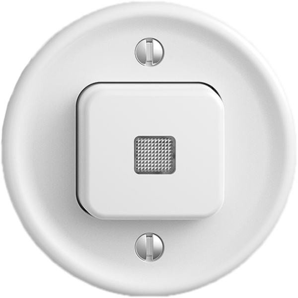 Interrupteur pouss.lum. STANDARDdue 3/1L blanc, lentille, contrôle, LED jaune 