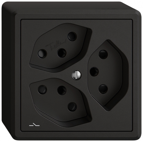 Prise AP EDIZIO.liv SNAPFIX® 3×T13 1×S avec shutter no 