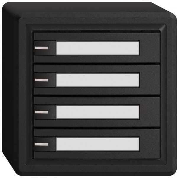 Poussoir KNX RGB AP EDIZIO.liv SNAPFIX® capteur temp.RGB-LED étiqu.4×com.1T no 