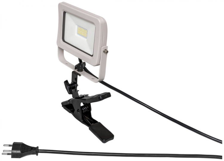 Projecteur LED WORKLIGHT 10W 1000lm argent, avec crampon et câble 3m IP65 