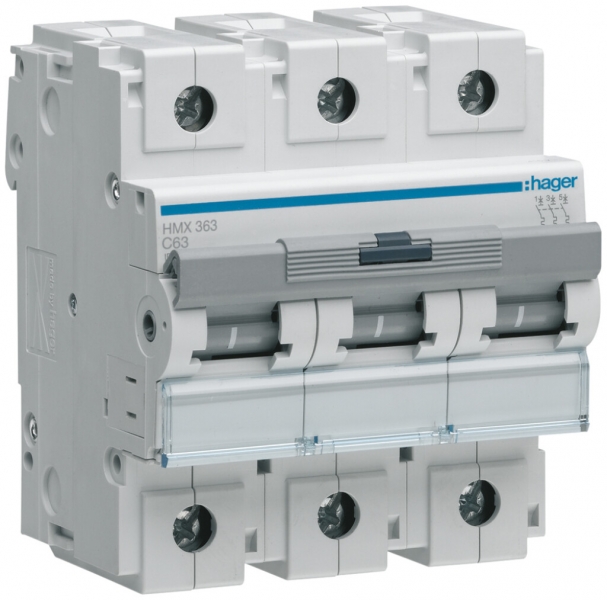 Disgiuntore Hager MCB 3P 400V tipo C 63A 4.5UM 