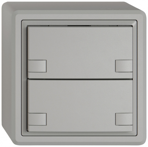 Poussoir KNX RGB AP EDIZIO.liv SNAPFIX® capteur temp.s.LED 2× comm.2T grc 