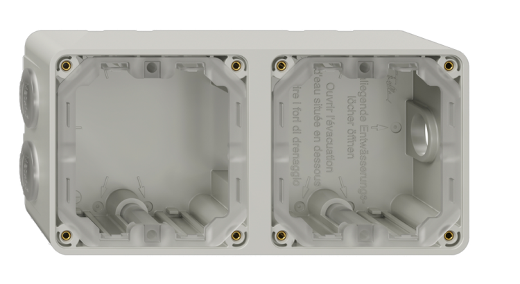 En-tête NAP Feller NEVO, 1×2, pour appareils N.CO, gris clair 