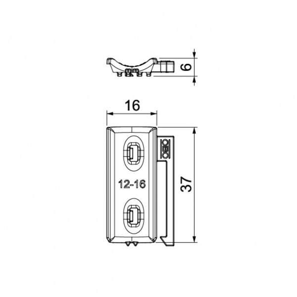 Contre-plaque Bettermann combinée avec contre-plaque double 12…16mm, PP, grc 