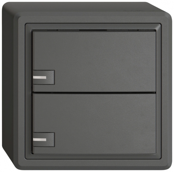 Poussoir KNX RGB AP EDIZIO.liv SNAPFIX® capteur temp.RGB-LED 2× comm.1T grf 
