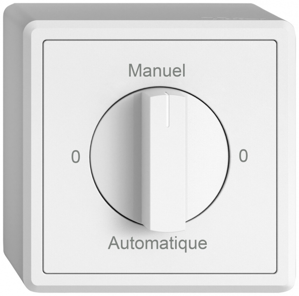AP-Drehschalter EDIZIO.liv SNAPFIX® Drehgriff 2/1L 0-Manuel-0-Automatique ws 