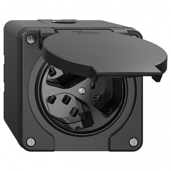 Presa NAP NEVO, 3×T23, IP21, nero 
