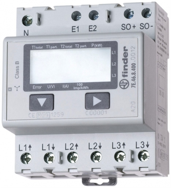Compteur d'énergie AMD Finder 3×65A direct homologué MID 