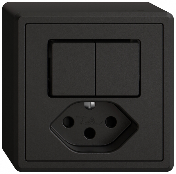 Combinazione AP EDIZIO.liv SNAPFIX® 2×schema 3+T13 con shutter ne 