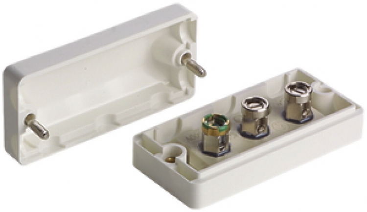 Boîte de dérivation AP Woertz 2LPE 3×1.5mm² 64×30×22mm blanc 
