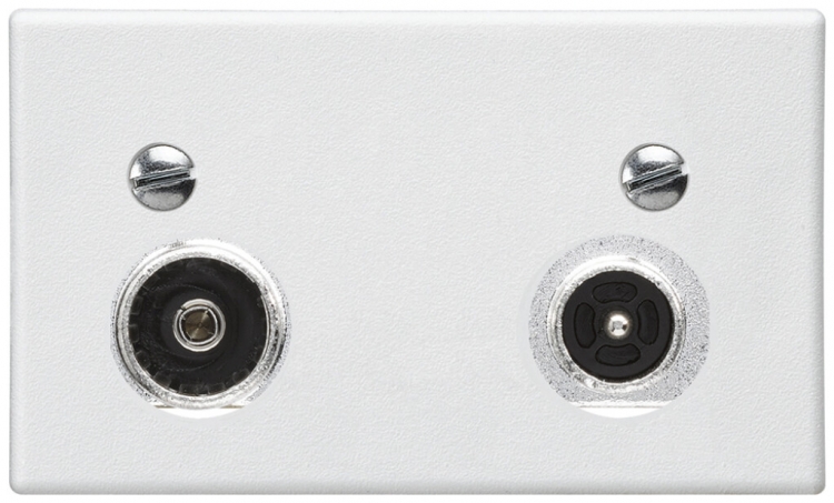 Prise d'antenne FLF Hager R-TV 11dB 2GHz blanc 