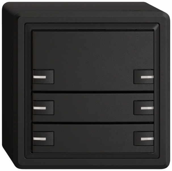 Poussoir KNX RGB AP EDIZIO.liv SNAPFIX® capteur temp.RGB-LED 6× comm.1T no 