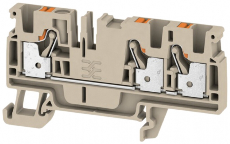 Borne de passage Weidmüller A3C PUSH IN 4mm² 3 connex.TS35 beige 