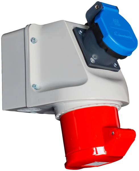 Prise AP CEEtyp 5L 16A 6h mini-combi, type 23, IP44 