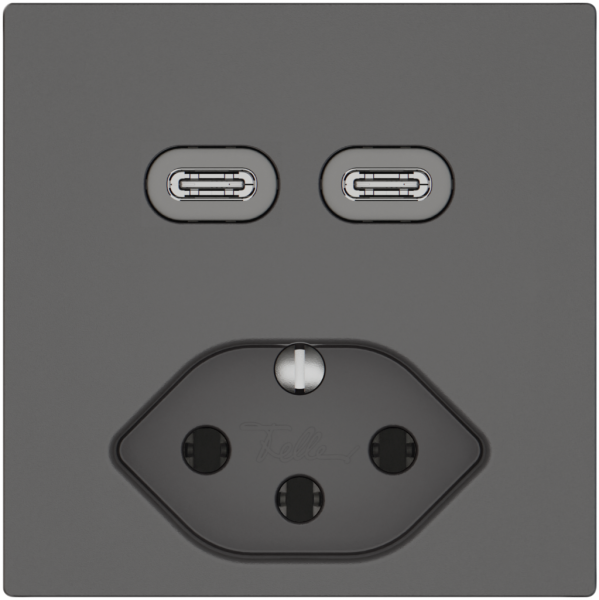 Prise de charge USB EDIZIO.liv SNAPFIX® USB C+C/T13 3A 230VAC grf 
