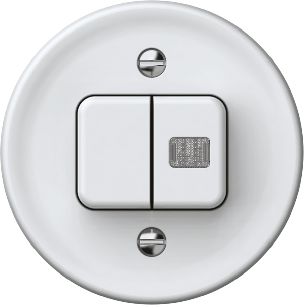Interrupteur à poussoir lumineux origin sch 1 (3+3) 1×LED 60×60mm blanc 