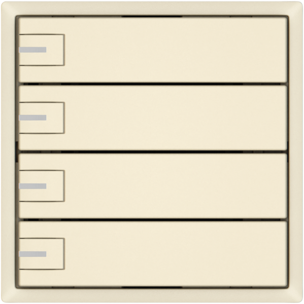 KNX-Taster RGB EDIZIO.liv SNAPFIX® Temperaturfüh.RGB-LED 4×T 1-Tbed.cr 