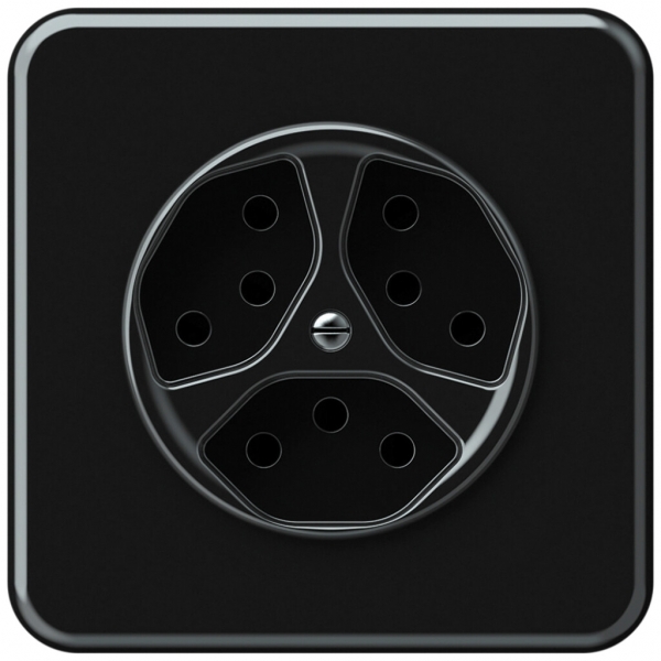 Prise ENC origin 3×type 13 10A 230V 92×92mm noir 