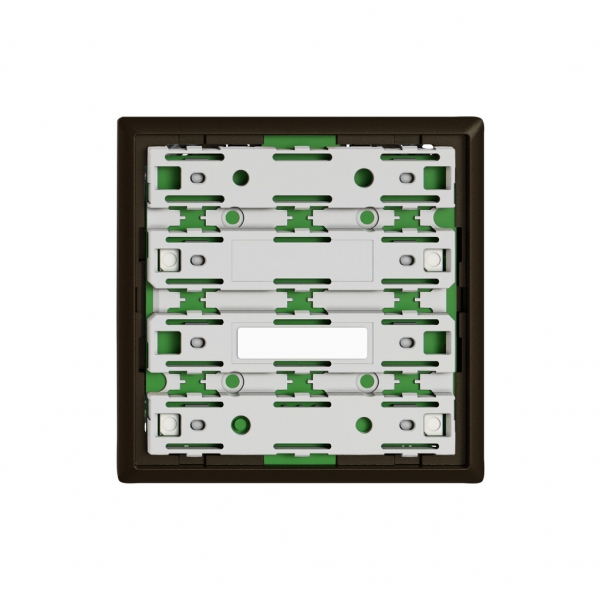Plaque frontale EDIZIO.liv UNI SNAPFIX® p.UNI vers.à vis p.2touches a.LED br 