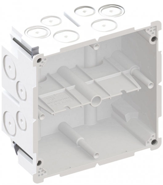 Scatola per parete cava AGRO 2×2 850°C con staffe, M20/25, bianco 