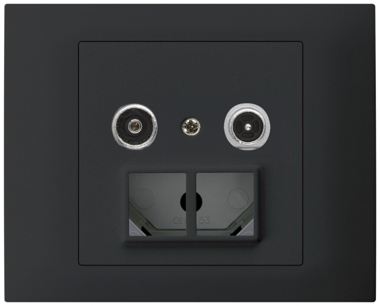 Presa multimedia INS kallysto R-TV con scatola INS G3 montaggio T 23dB 2GHz nero 