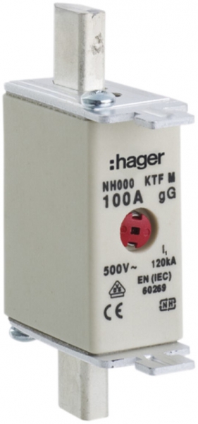 Fusibile HPC Hager DIN000 500VAC 35A gG/gL segnalatore doppio antiruggine 
