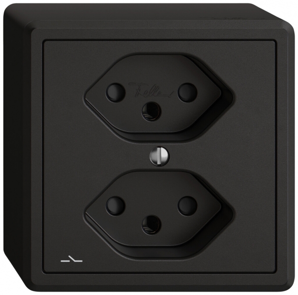 Presa AP EDIZIO.liv SNAPFIX® 2×T13 1×S con shutter ne 