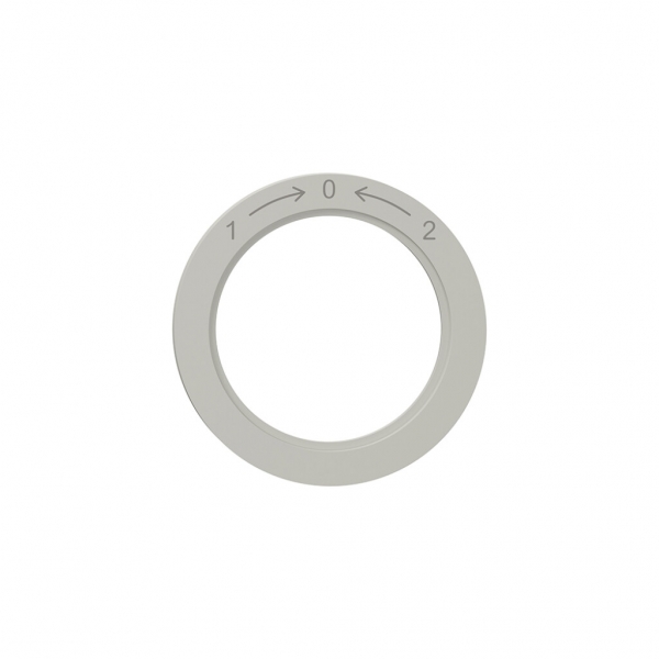 Disque indicateur NEVO, p.interrupteur rotatif, 1 -> 0 <- 2, gris clair 