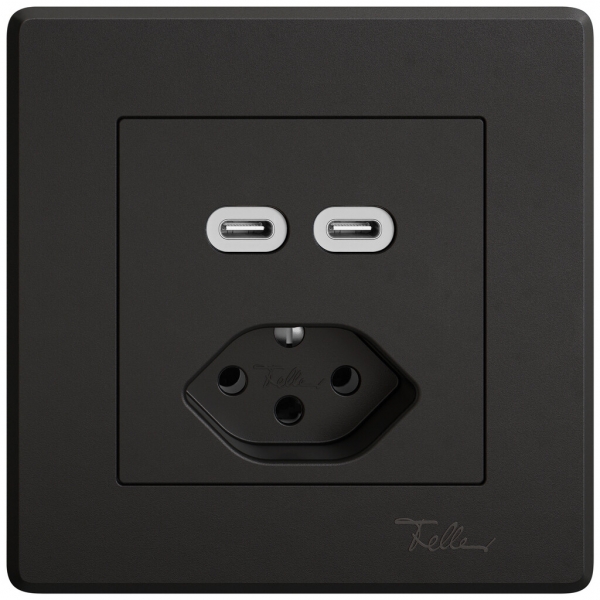 Prise de charge USB ENC EDIZIO.liv SNAPFIX® USB C+C/T13 3A 230VAC no 