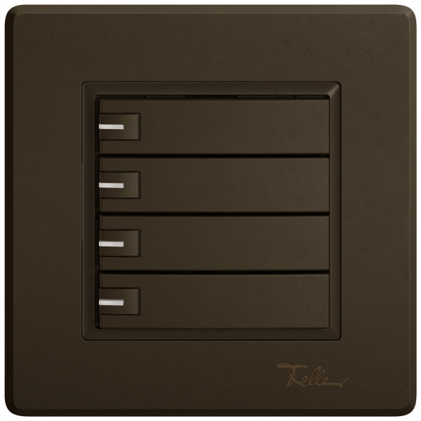 Poussoir universel ENC EDIZIO.liv UNI SNAPFIX® 12…48V a.LED bleu 4× comm.1T br 