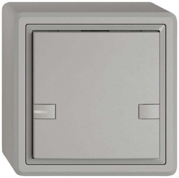 Poussoir KNX RGB AP EDIZIO.liv SNAPFIX® capteur temp.RGB-LED 1× comm.2T grc 