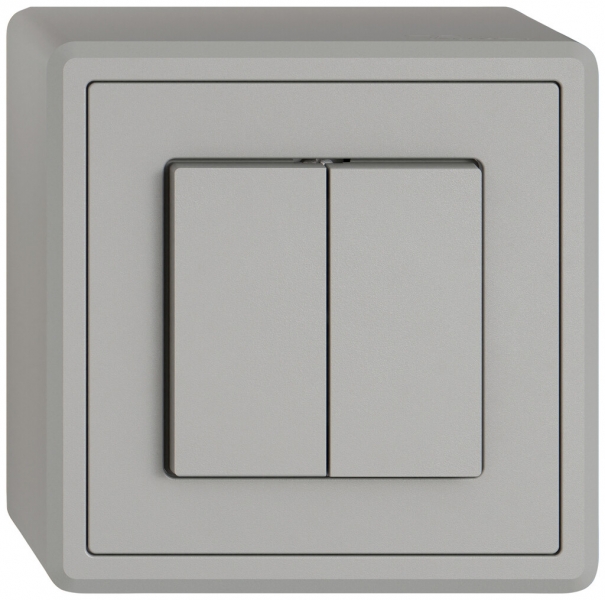 Interrupteur/contact à poussoir AP EDIZIO.liv SNAPFIX® ouv.-fer.+invers.3/1L grc 