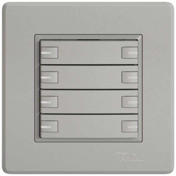 Poussoir KNX RGB ENC EDIZIO.liv SNAPFIX® capteur temp.RGB-LED 8× comm.1T grc 