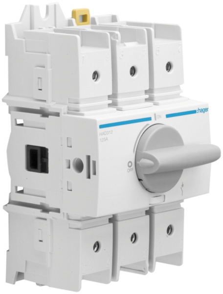 Interrupteur sectionneur Hager HAD312 3L 125A 