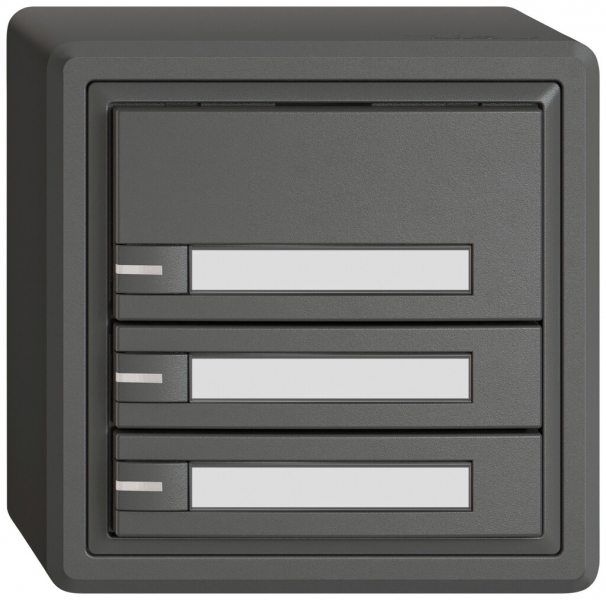 Poussoir KNX RGB AP EDIZIO.liv SNAPFIX® capteur temp.RGB-LED étiqu.3×com.1T grf 