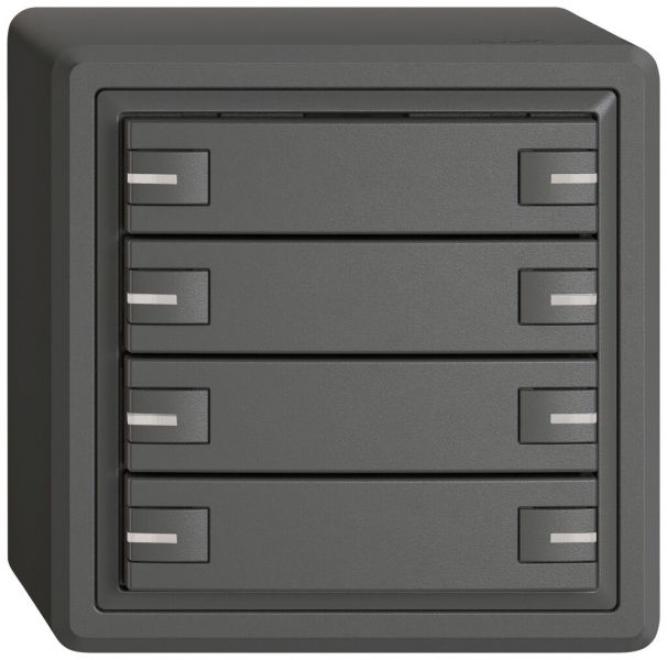 Pulsante KNX RGB AP EDIZIO.liv SNAPFIX® sensore temp.RGB-LED 8× com.1T grs 
