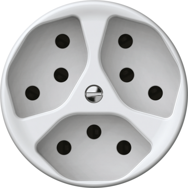 Prise origin 3×type 13 10A 230V 60×60mm blanc 