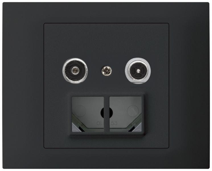 Presa multimedia INS kallysto R-TV con scatola INS G3 montaggio T 14dB 2GHz nero 