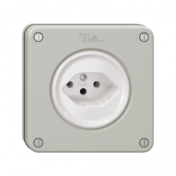 Presa NUPU NEVO, 1×T13, grigio chiaro 