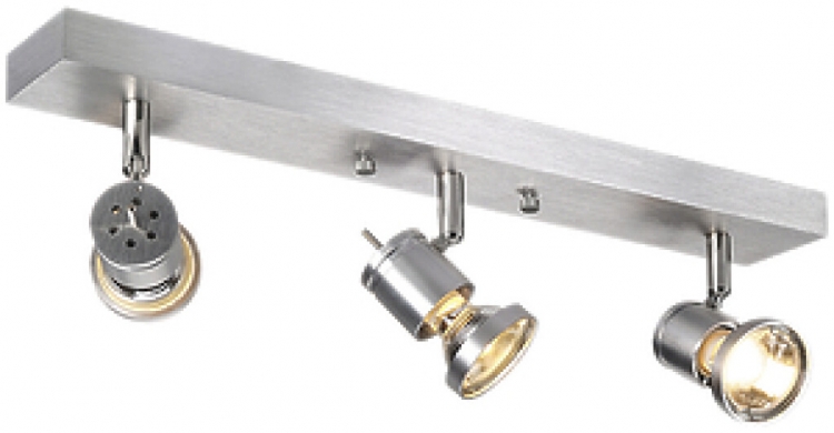 Decken-/Wandleuchte SLV ASTO, 3×GU10 75W IP20 Aluminium gebürstet 