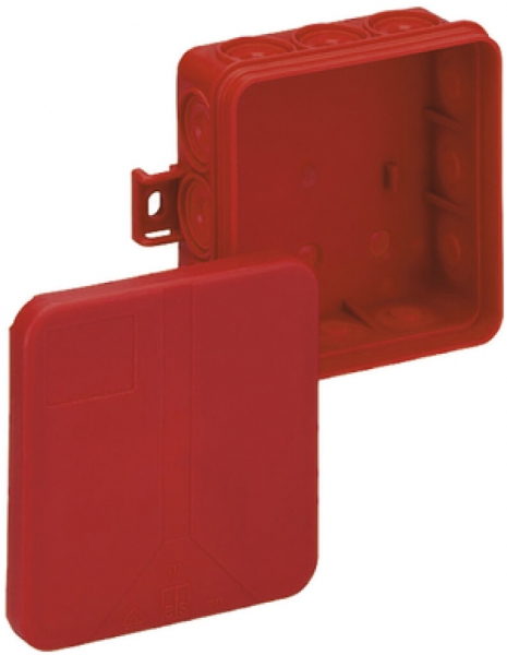 Scatola derivazione AP i 12 vuota, 85×85×37mm, rosso RAL 3020 